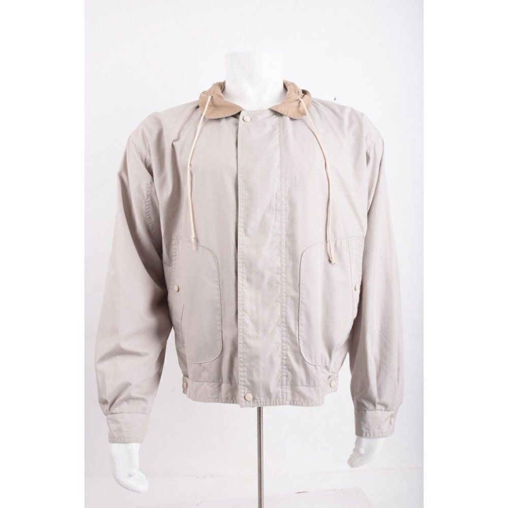 Members Only Mens Lightweight Racer Bomber Jacket Coat US 44 Beige L Large